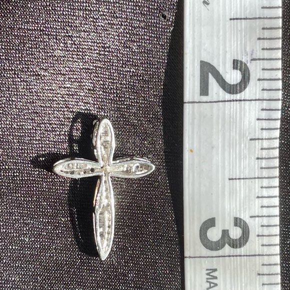 10K Gold and Diamond Cross Pendant - Picture 7 of 7